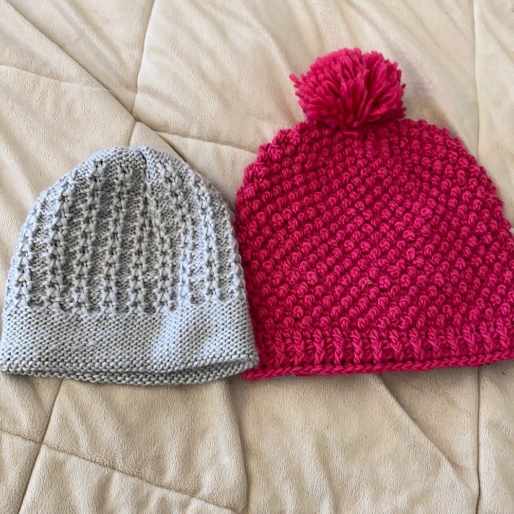 Spyder and Gap beanies. Pink and grey. One size